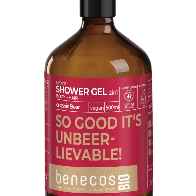 benecosBIO MEN Żel pod prysznic i szampon z organicznym piwem pszenicznym 500ml