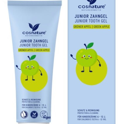 Cosnature BIO Naturalny żel do zębów z zielonym jabłkiem dla dzieci 6-12 lat (z fluorem) 75 ml