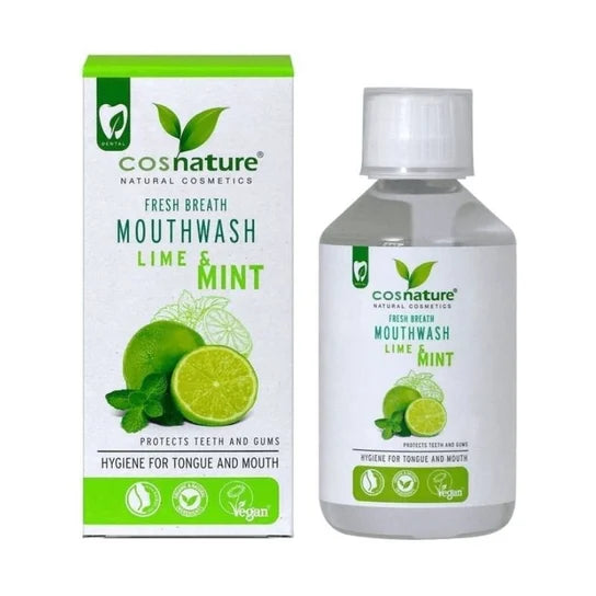 Cosnature DENT Naturalny płyn do płukania ust o smaku limonka-mięta 300 ml