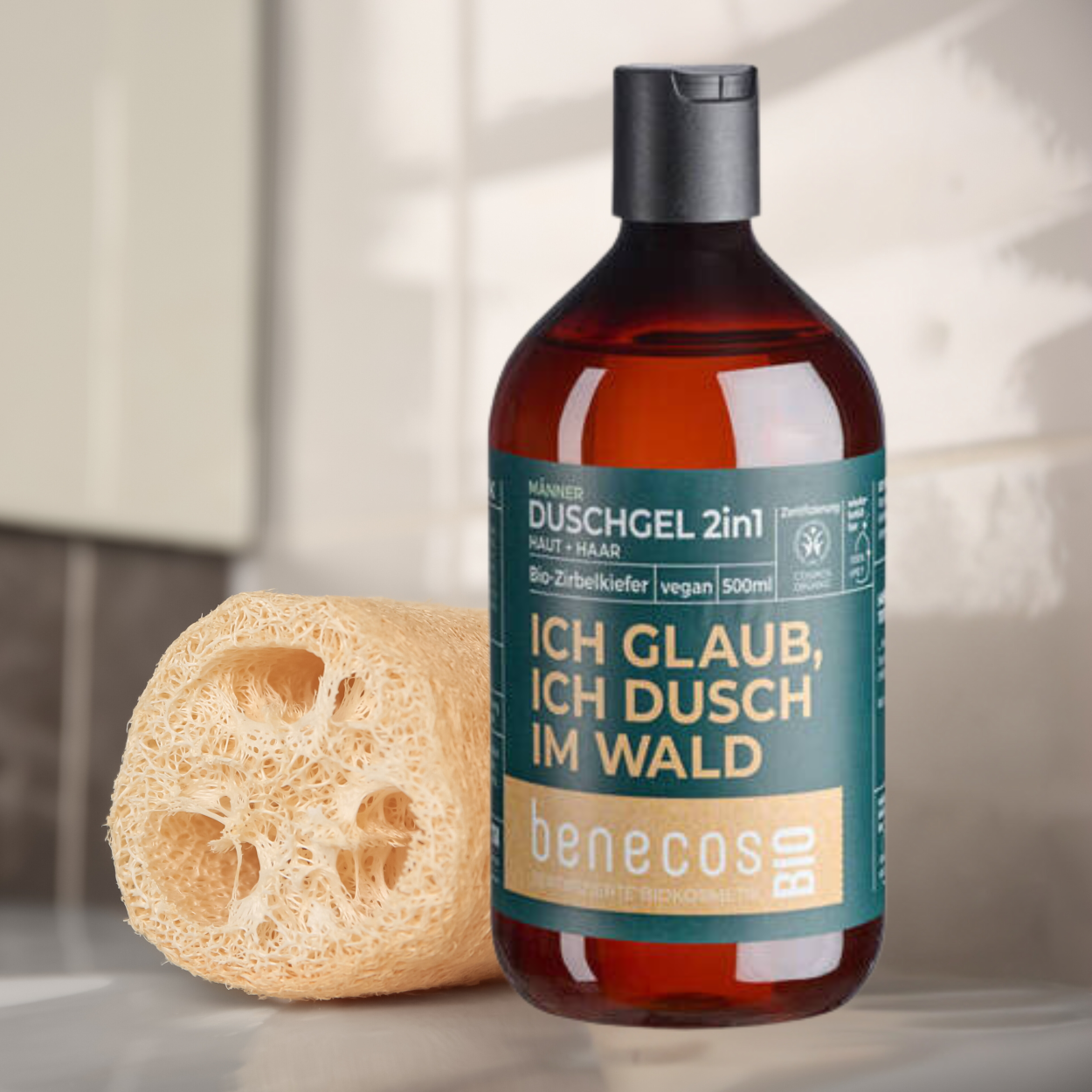 benecosBIO MEN Żel pod prysznic i szampon z organiczną sosną kamienną 500 ml