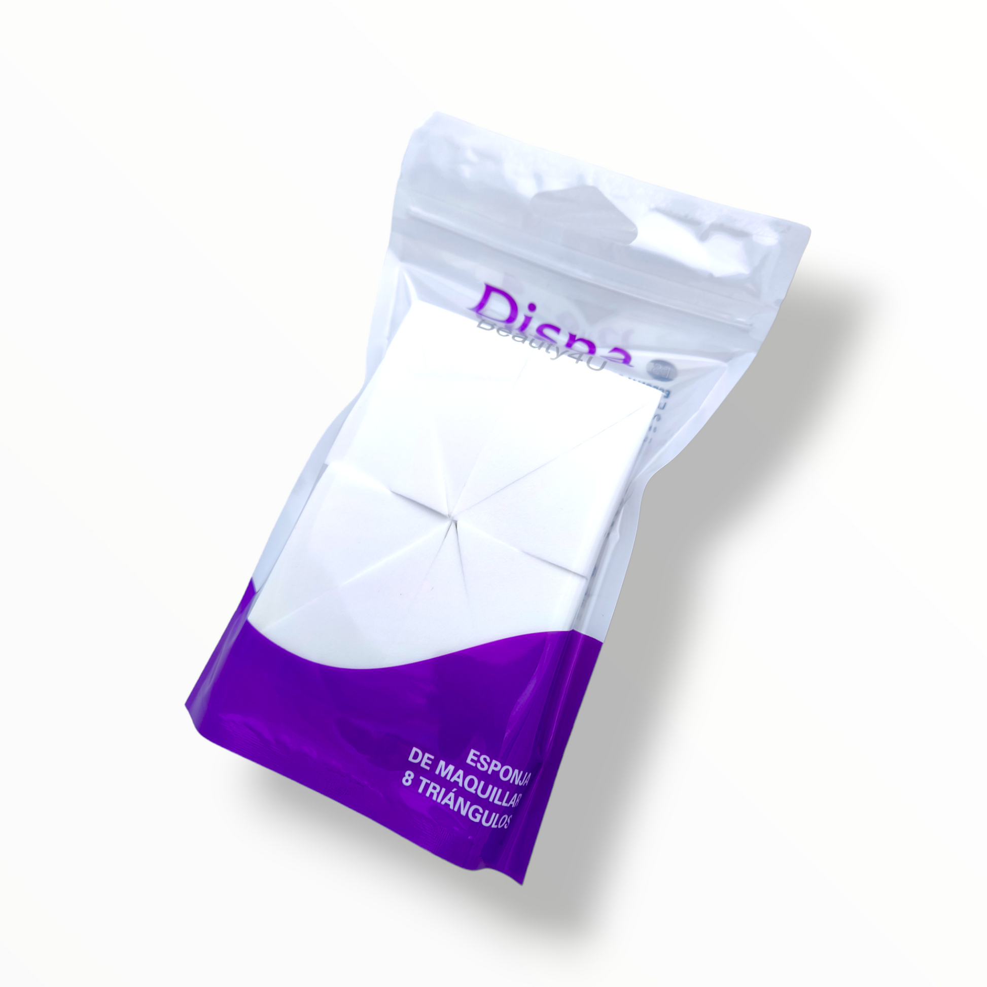 Disna Zestaw 8 płaskich, trójkątnych gąbek do makijażu