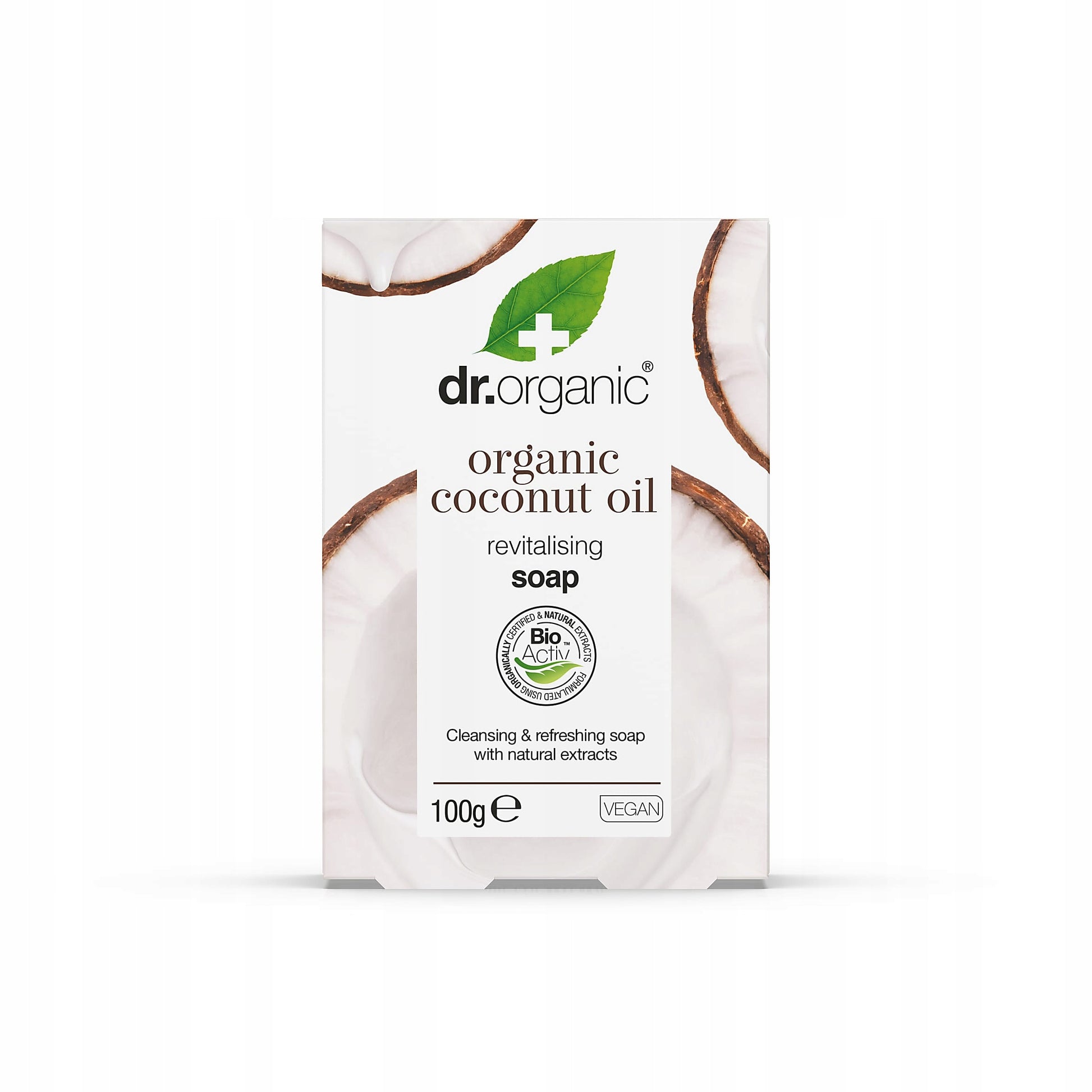 dr. organic Rewitalizujące mydło w kostce do rąk z organicznym OLEJEM KOKOSOWYM 100 g