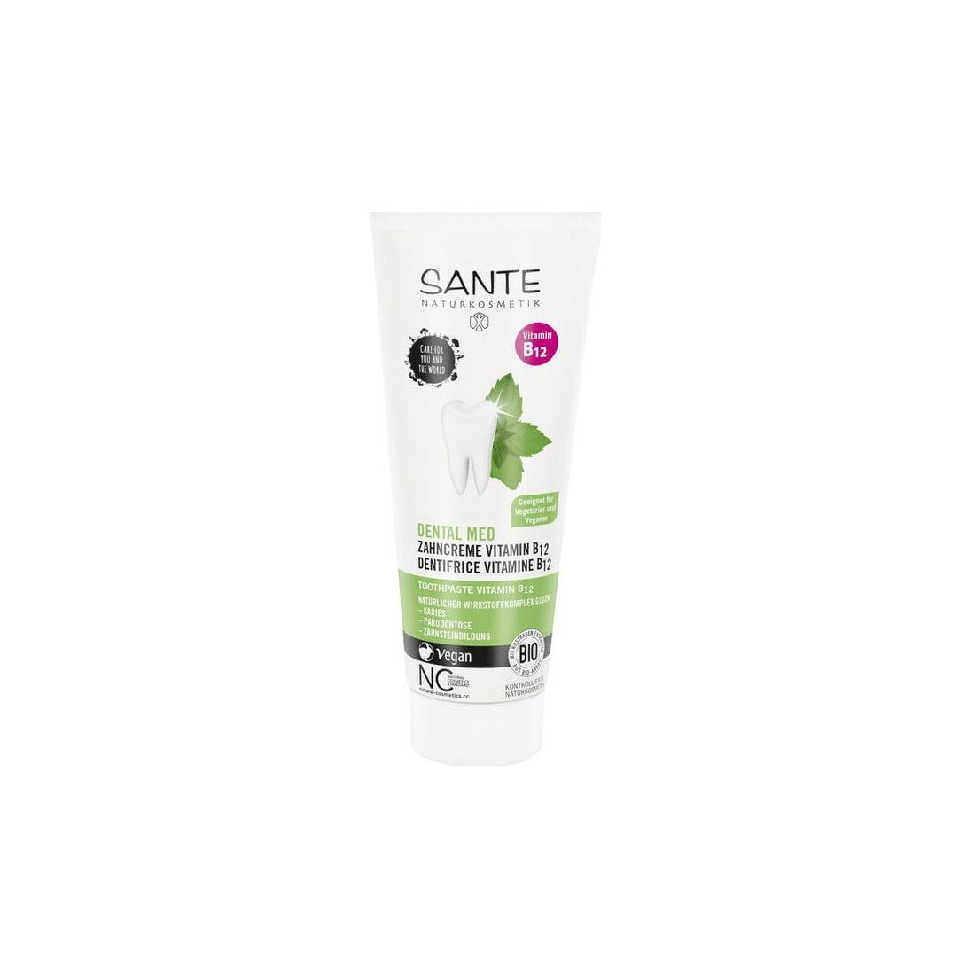 Sante DENTAL MED Pasta do zębów z witaminą B12, organiczną szałwią z fluorem 75ml