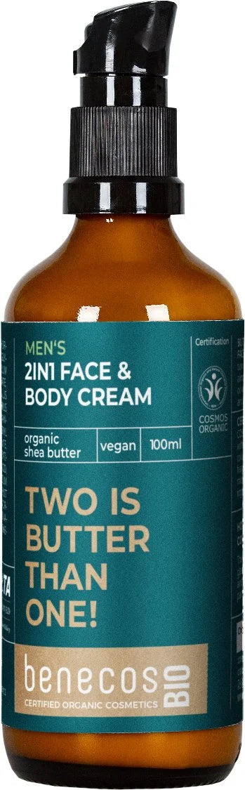 benecosBIO MEN 2w1 Krem do twarzy i ciała z organicznym masłem shea 100ml
