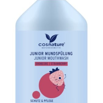 Cosnature BIO Naturalny płyn do płukania ust dla dzieci od 6 roku życia o smaku truskawki (z fluorem) 300 ml