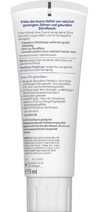 Żel do mycia zębów z solą morską i krzemionką NEUTRAL Lavera 75 ml - zdjęcie 3
