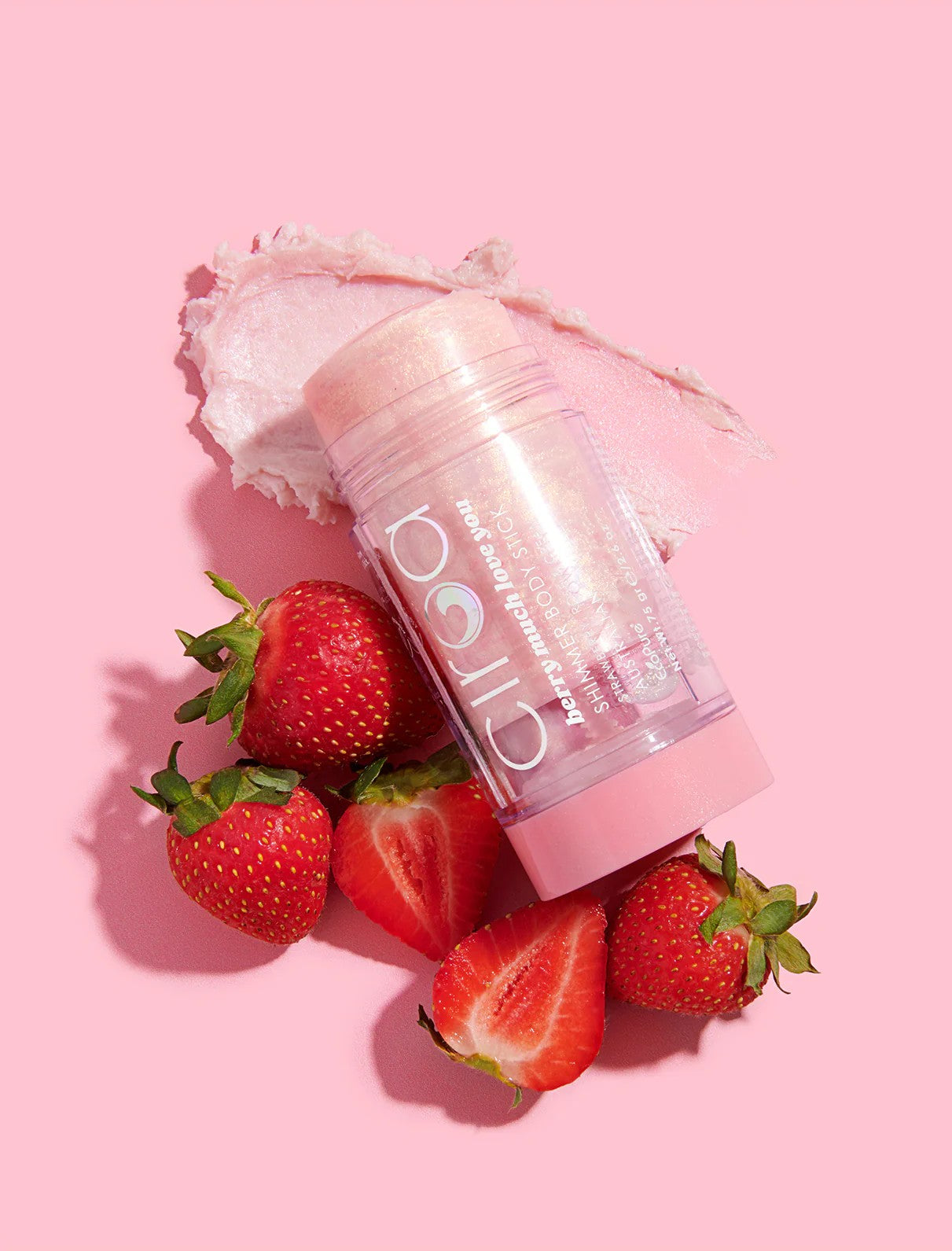 CIROA Beauty Stick nabłyszczający do twarzy i ciała truskawki & śmietanka & płatki róży 75 g