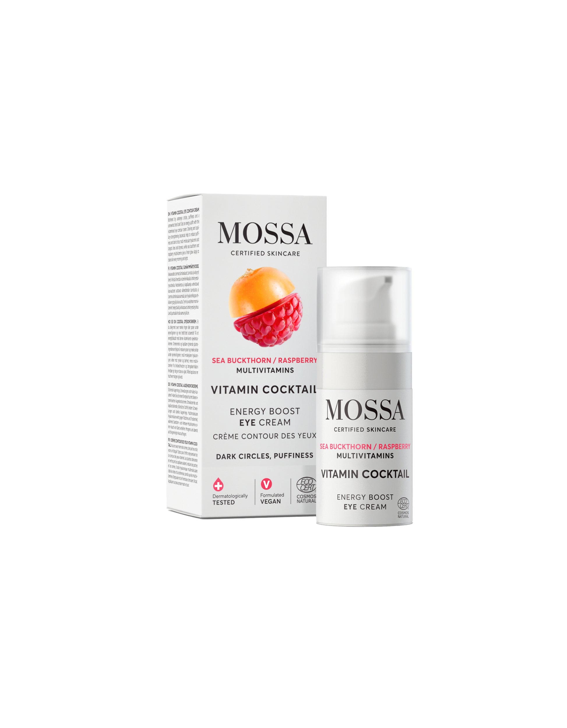 Multiwitaminowy krem energetyzujący pod oczy  z rokitnikiem i maliną Mossa by Madara 15 ml