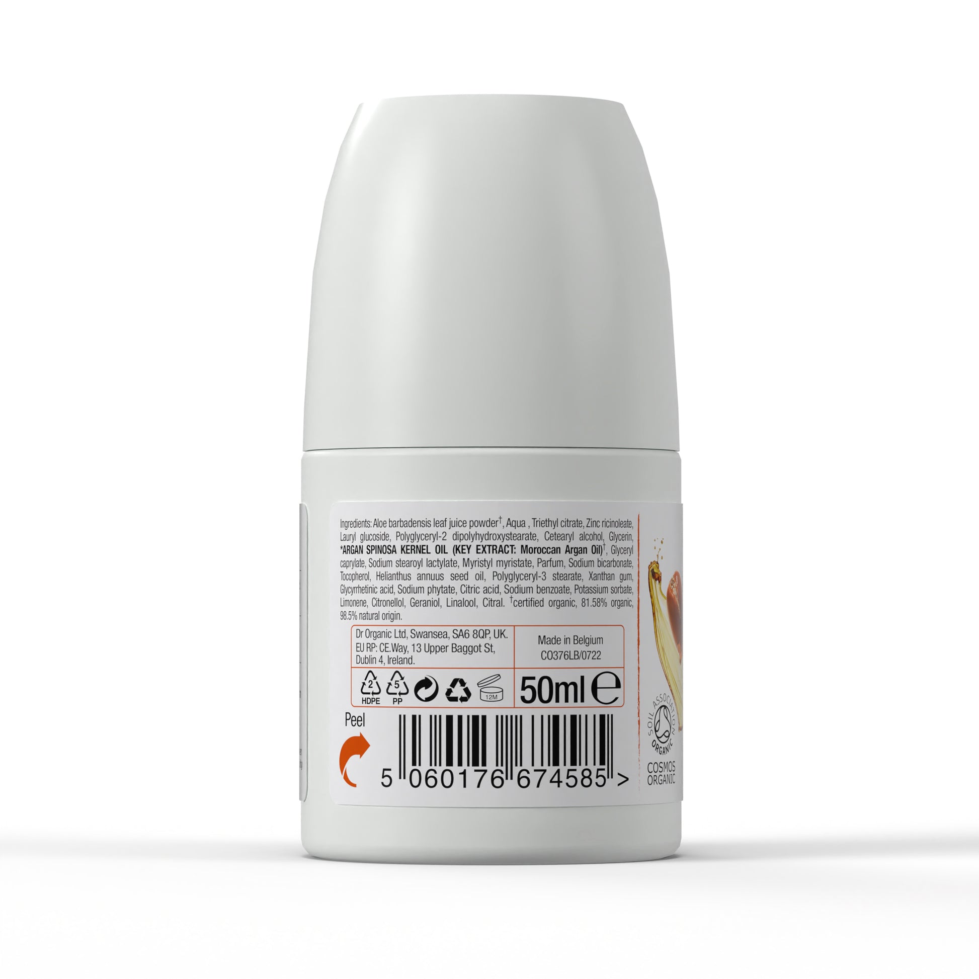 dr. organic Dezodorant roll-on z organicznym marokańskim olejem arganowym 50 ml