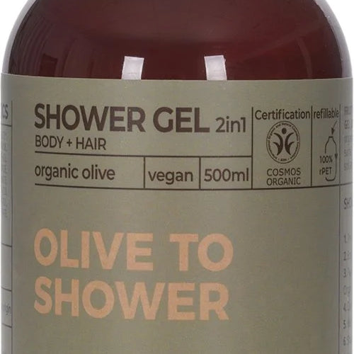 benecosBIO 2in1 Żel pod prysznic i szampon z organiczną oliwą 500ml