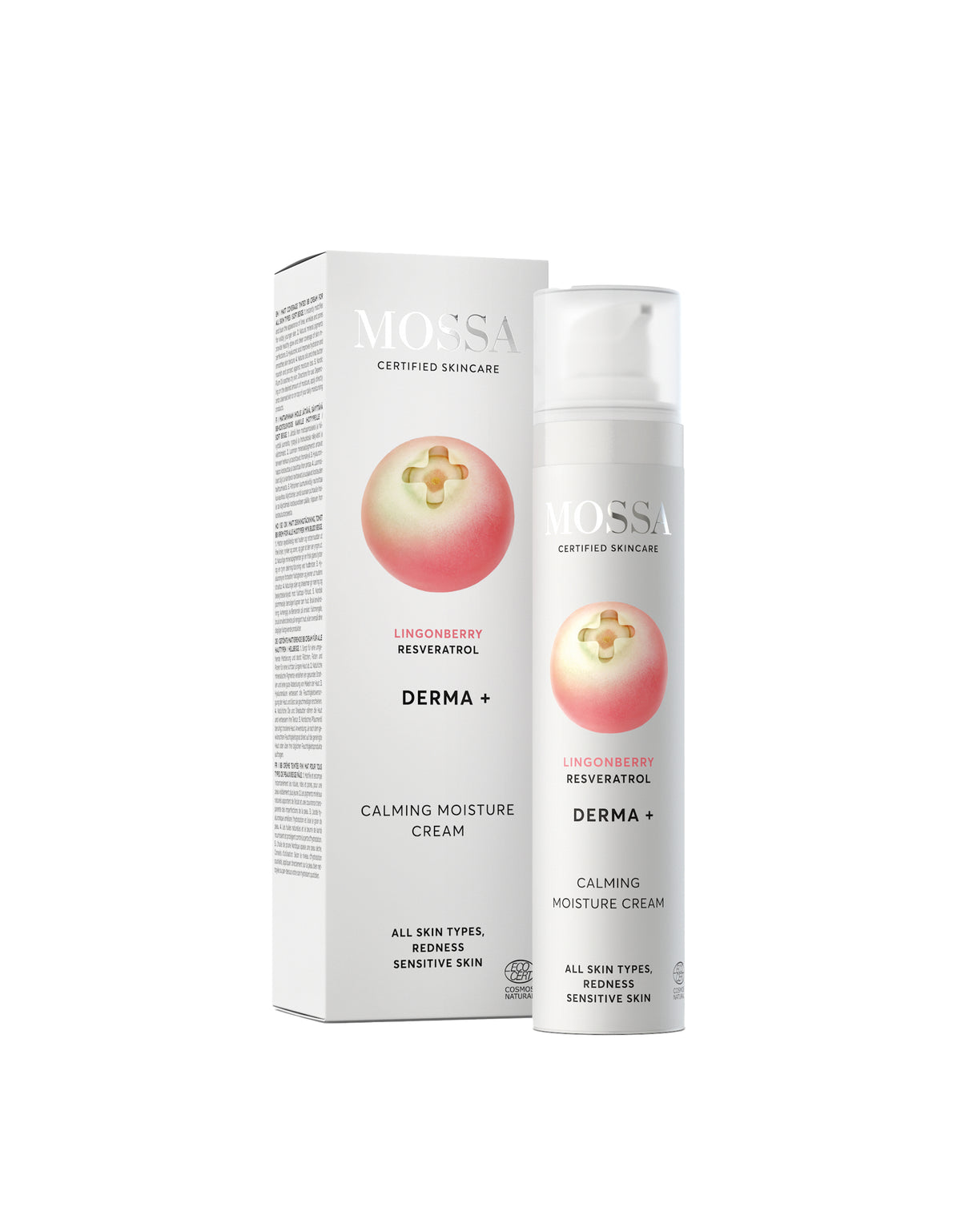 Uspokajający krem nawilżający z borówką brusznicą i resweratrolem do skóry wrażliwej Mossa by Madara 50 ml