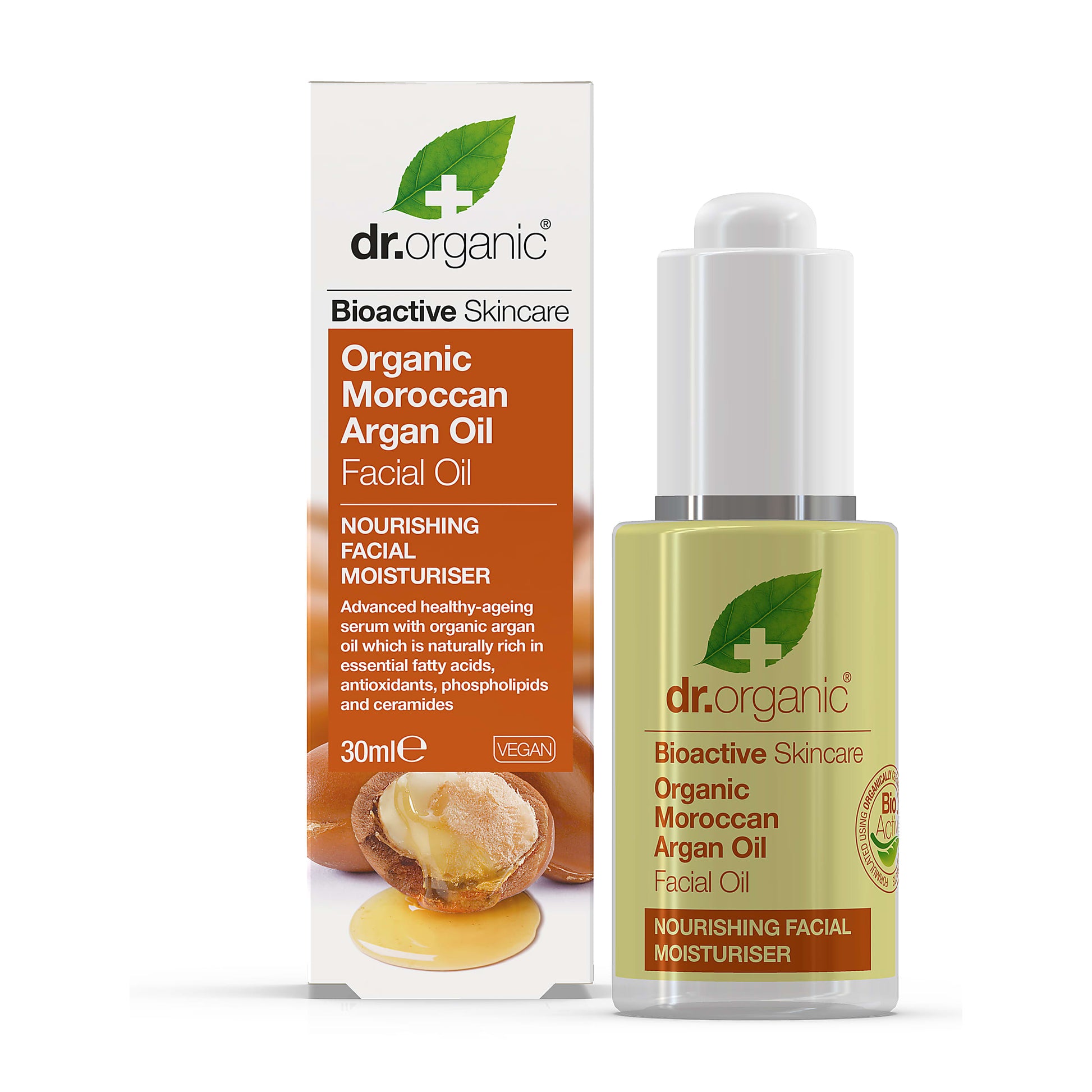 dr. organic Odżywczy kompleks olejów roślinnych do twarzy z organicznym marokańskim olejem arganowym 30 ml