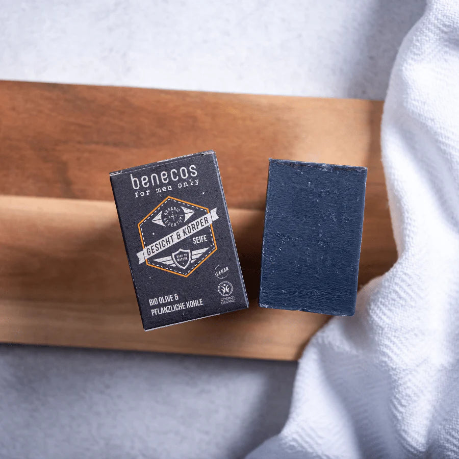 Benecos For men only - Naturalne mydło do twarzy i ciała w kostce dla mężczyzn 75 g - zdjęcie 3