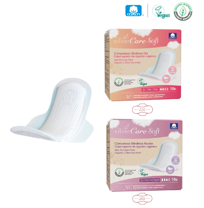 Podpaski ekologiczne bawełniane SOFT na noc Silver Care 100% BIO 10 szt. - zdjęcie 9