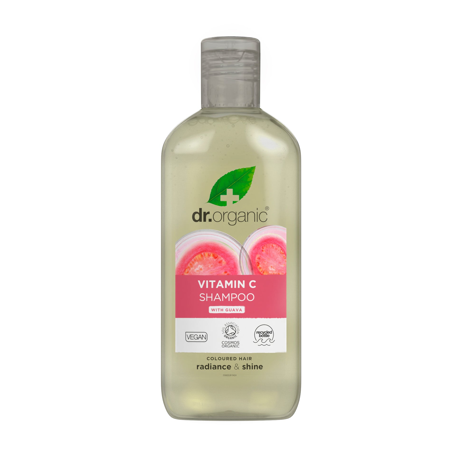 dr. organic Delikatny szampon dodający blasku włosom farbowanym z witaminą C i ekstraktem z organicznej guawy 265 ml