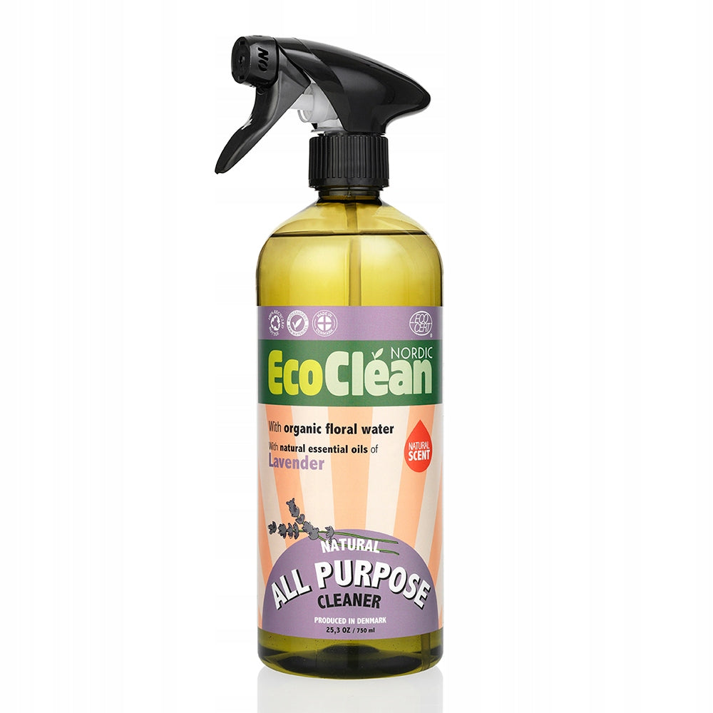 EcoClean Lawendowy uniwersalny płyn do mycia różnych powierzchni w sprayu 750 ml