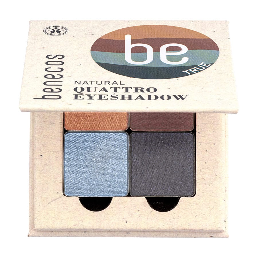Benecos Paletka Quattro 4 naturalnych cieni do powiek - True Blue 8 g