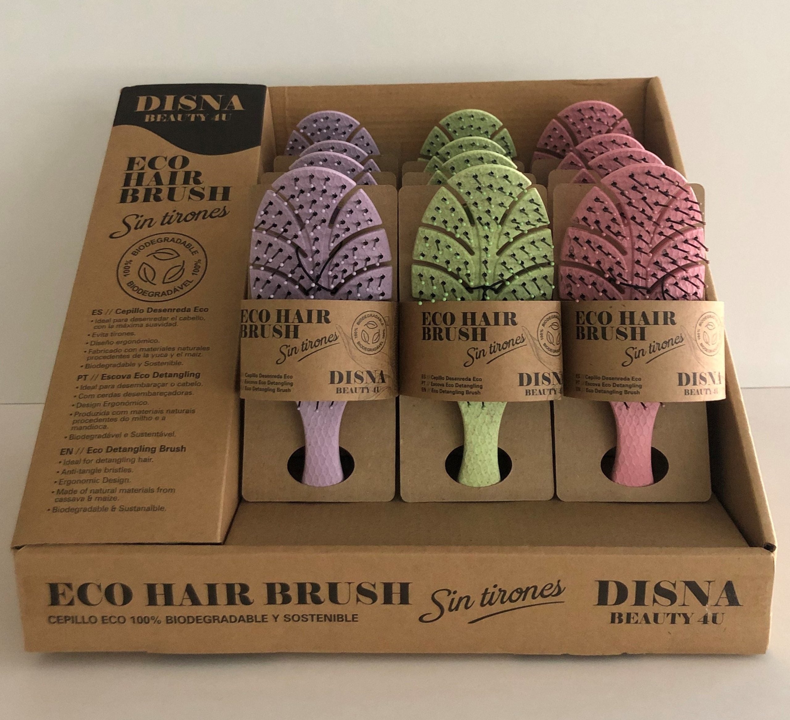 Disna Szczotka do rozczesywania włosów DETANGLER ECO FRIENDLY (wykonana ze skrobi manioku i kukurydzy, biodegradowalna, w trzech wariantach kolorystycznych)