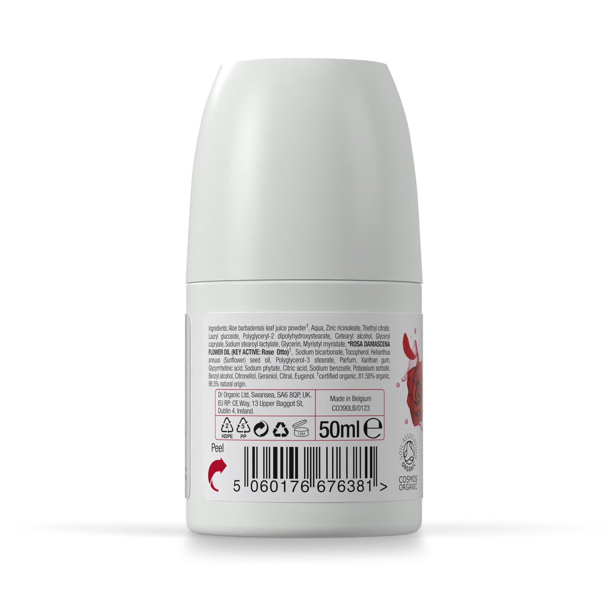 dr. organic Antybakteryjny dezodorant roll-on z organicznym olejkiem różanym 50 ml