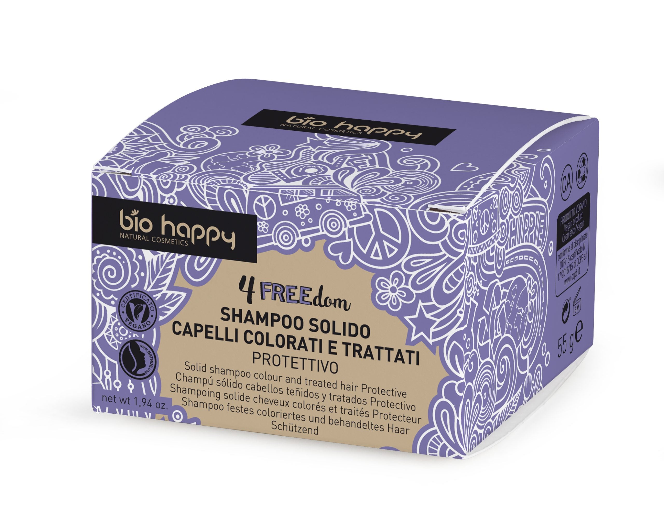 Bio Happy Szampon w kostce do włosów farbowanych, chroniący kolor 55 g