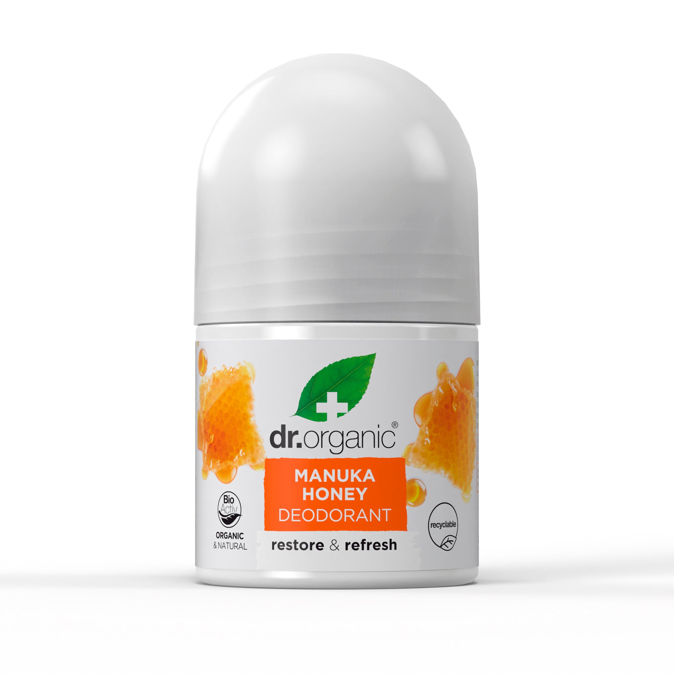 dr. organic Dezodorant roll-on do skóry wrażliwej z organicznym miodem manuka 50 ml