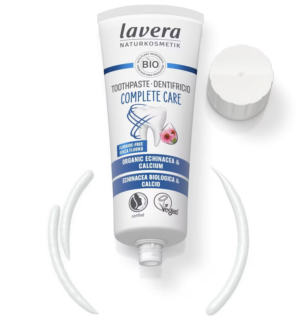 Pasta do zębów z echinaceą i wapniem bez fluoru COMPLETE CARE Lavera 75 ml - zdjęcie 3