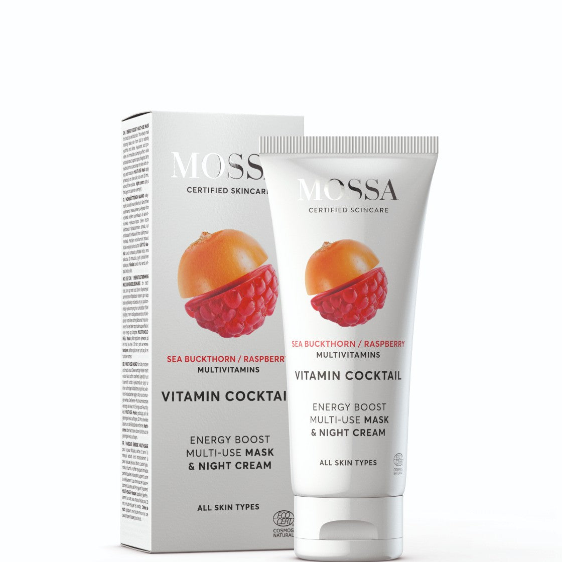 Multiwitaminowa  maska &amp; krem na noc ujędrniająco-odżywcza z rokitnikiem i maliną Mossa by Madara 60 ml