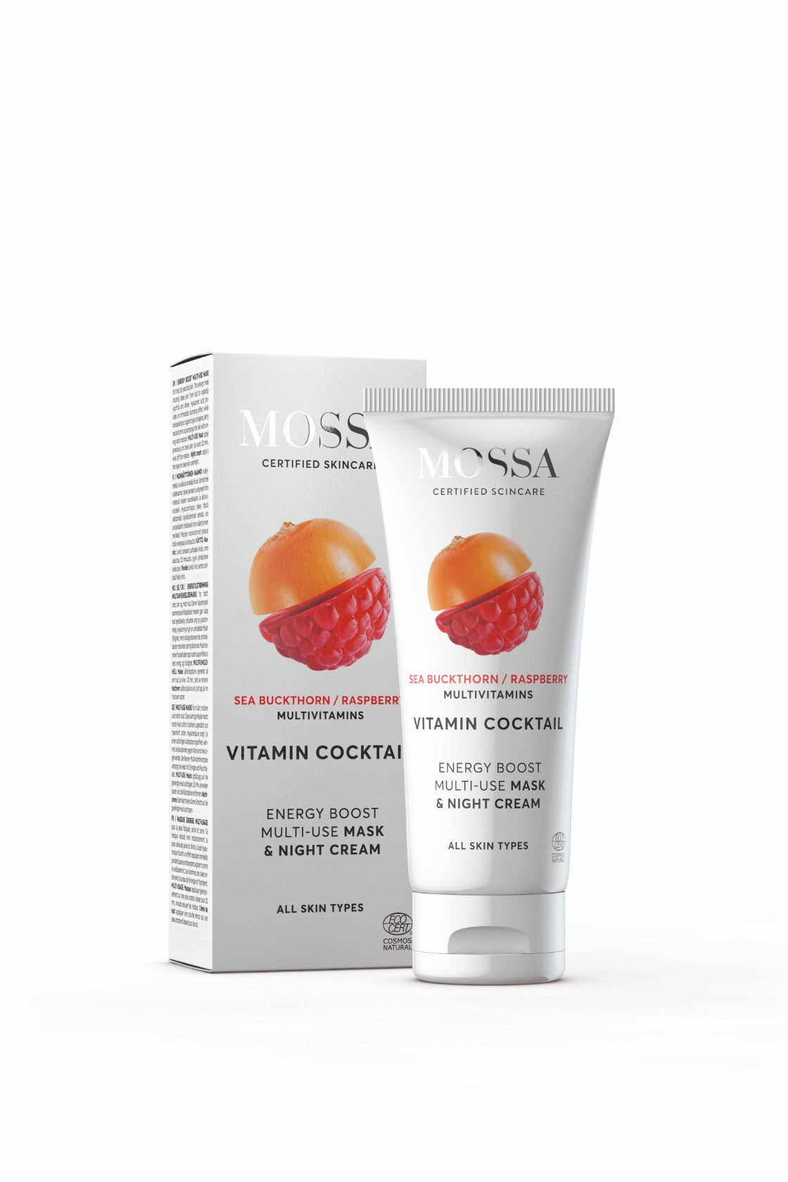 Multiwitaminowa  maska &amp; krem na noc ujędrniająco-odżywcza z rokitnikiem i maliną Mossa by Madara 60 ml