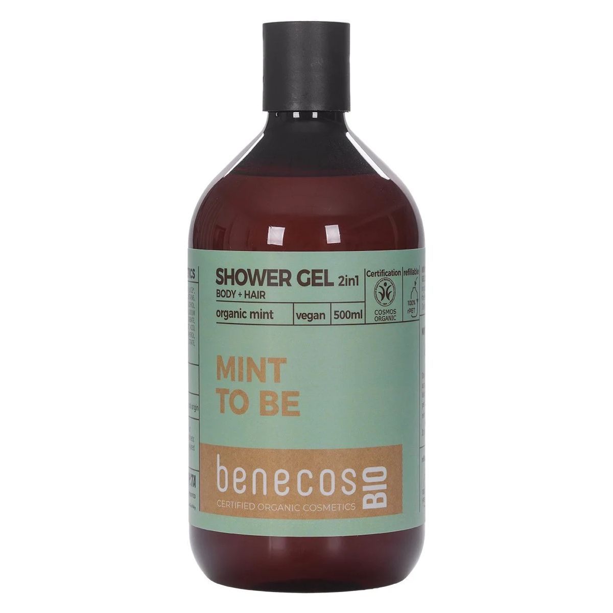 benecosBIO 2in1 Żel pod prysznic i szampon z organiczną miętą 500 ml