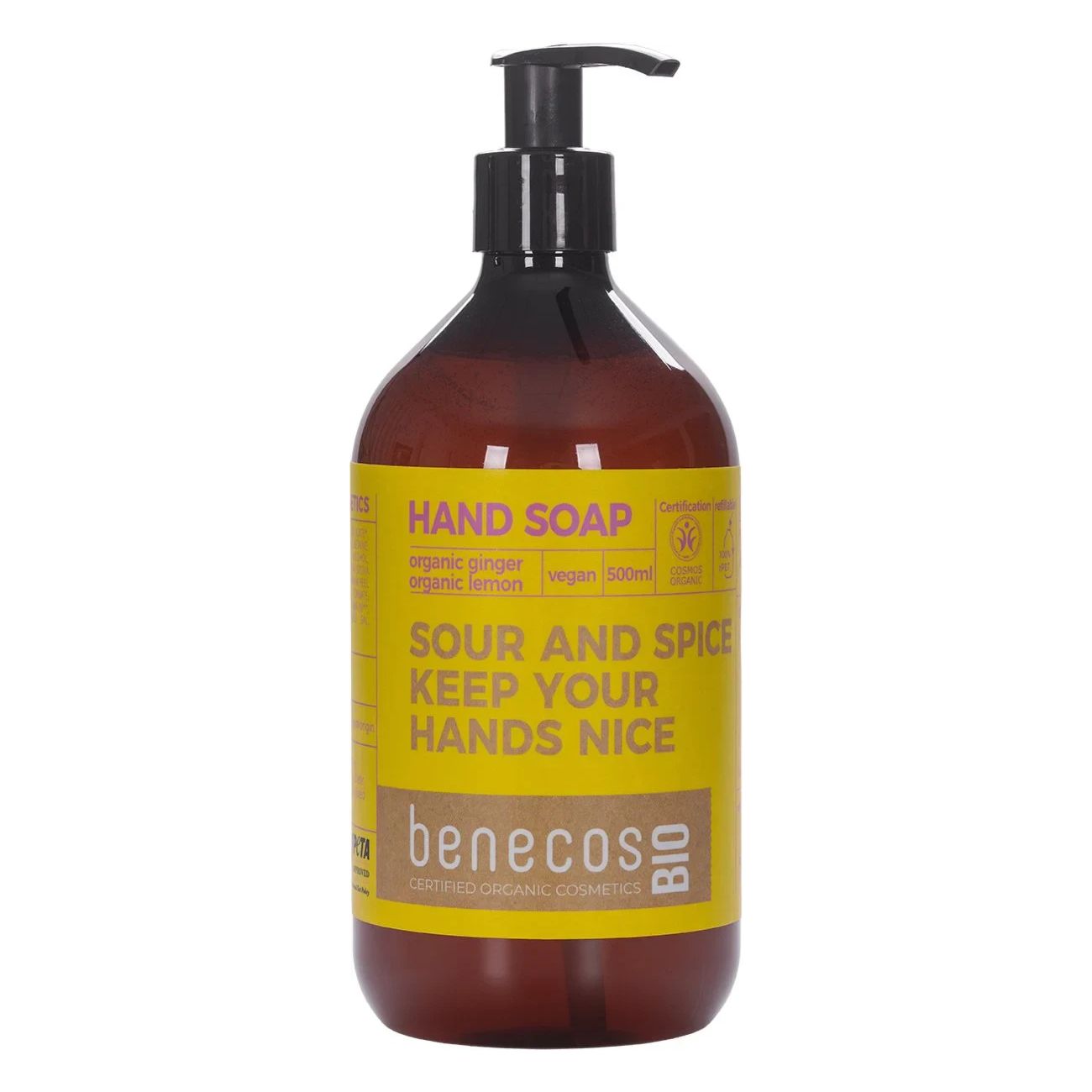 benecosBIO Mydło do rąk z organicznym imbirem i cytryną 500ml