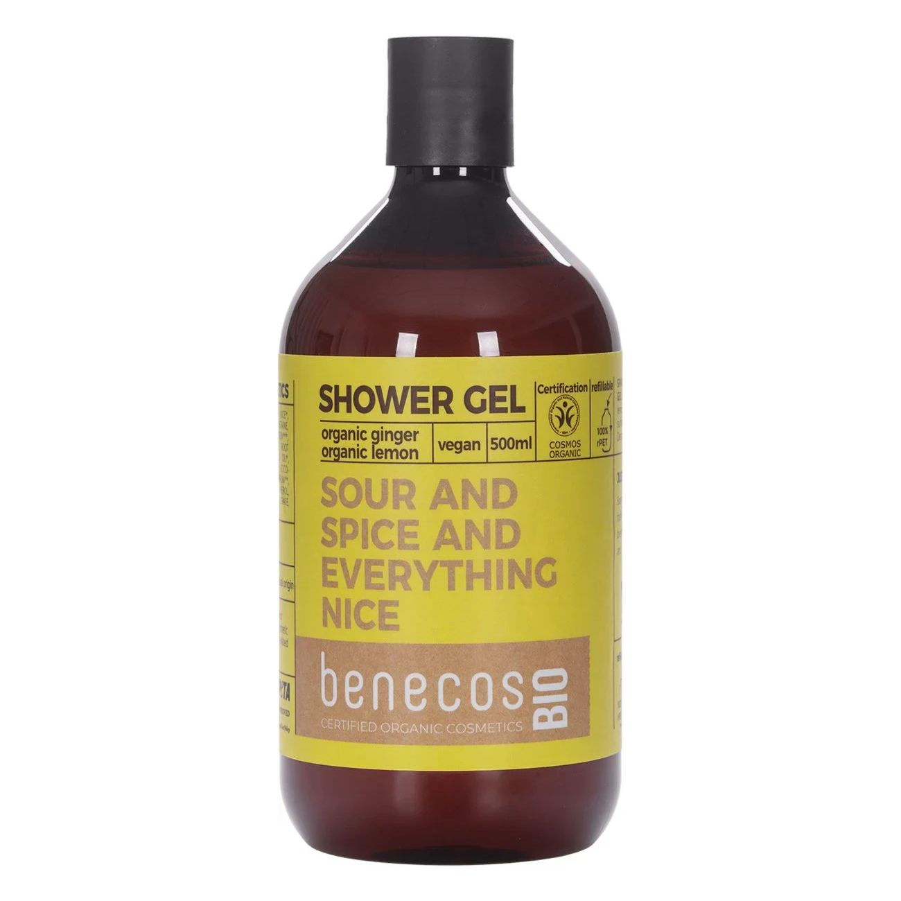 benecosBIO Żel do kąpieli i pod prysznic z organicznym imbirem i cytryną 500ml