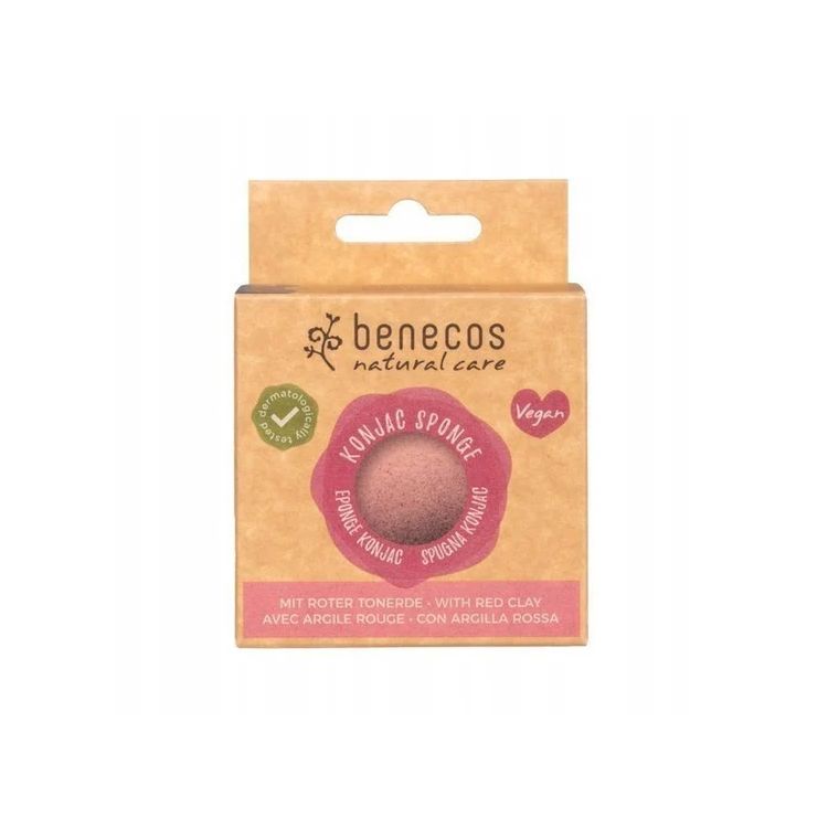 Benecos Naturalna gąbka konjac Czerwona Glinka 1 szt.