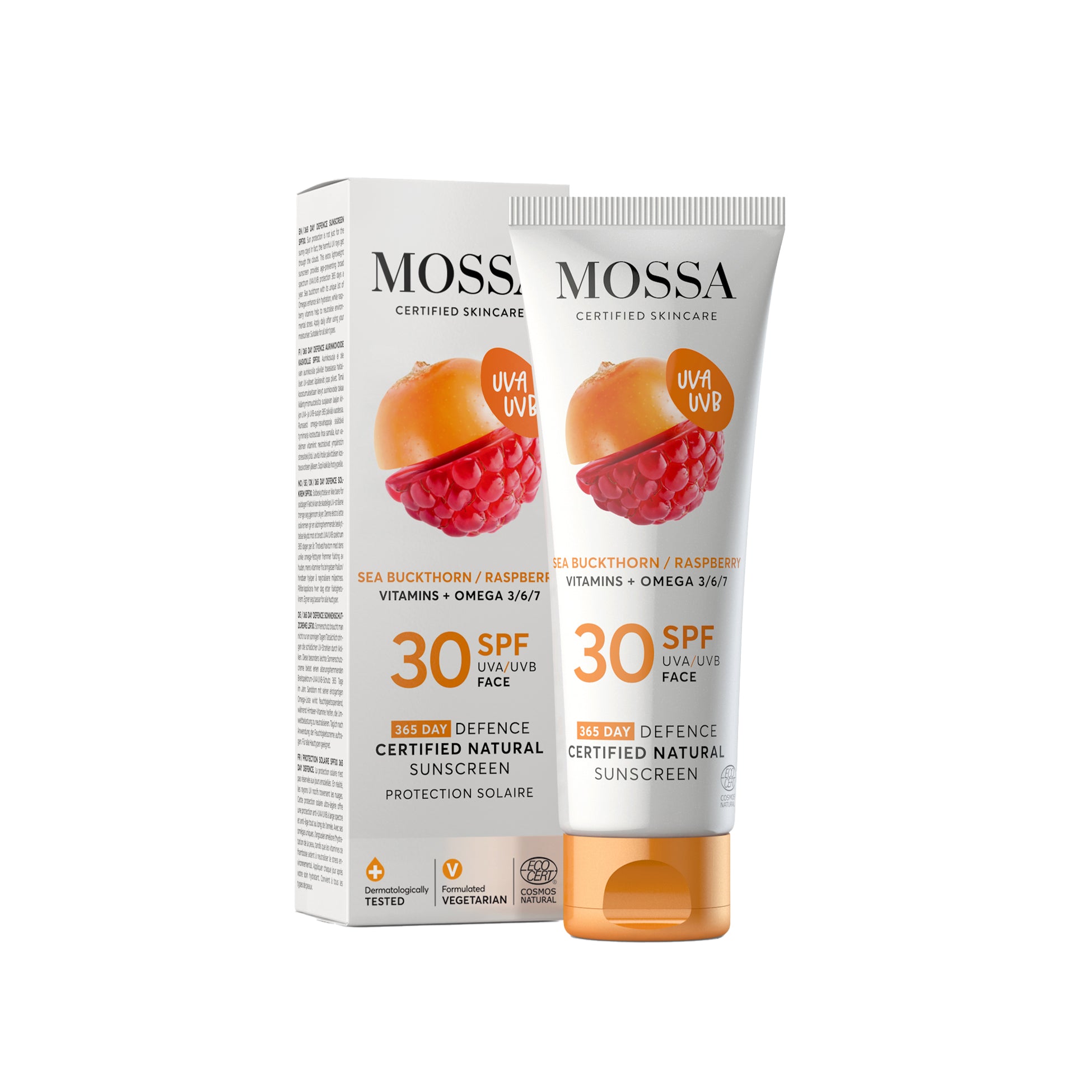 Naturalny krem koloryzujący do twarzy SPF 30 rokitnik i malina Mossa by Madara 50 ml