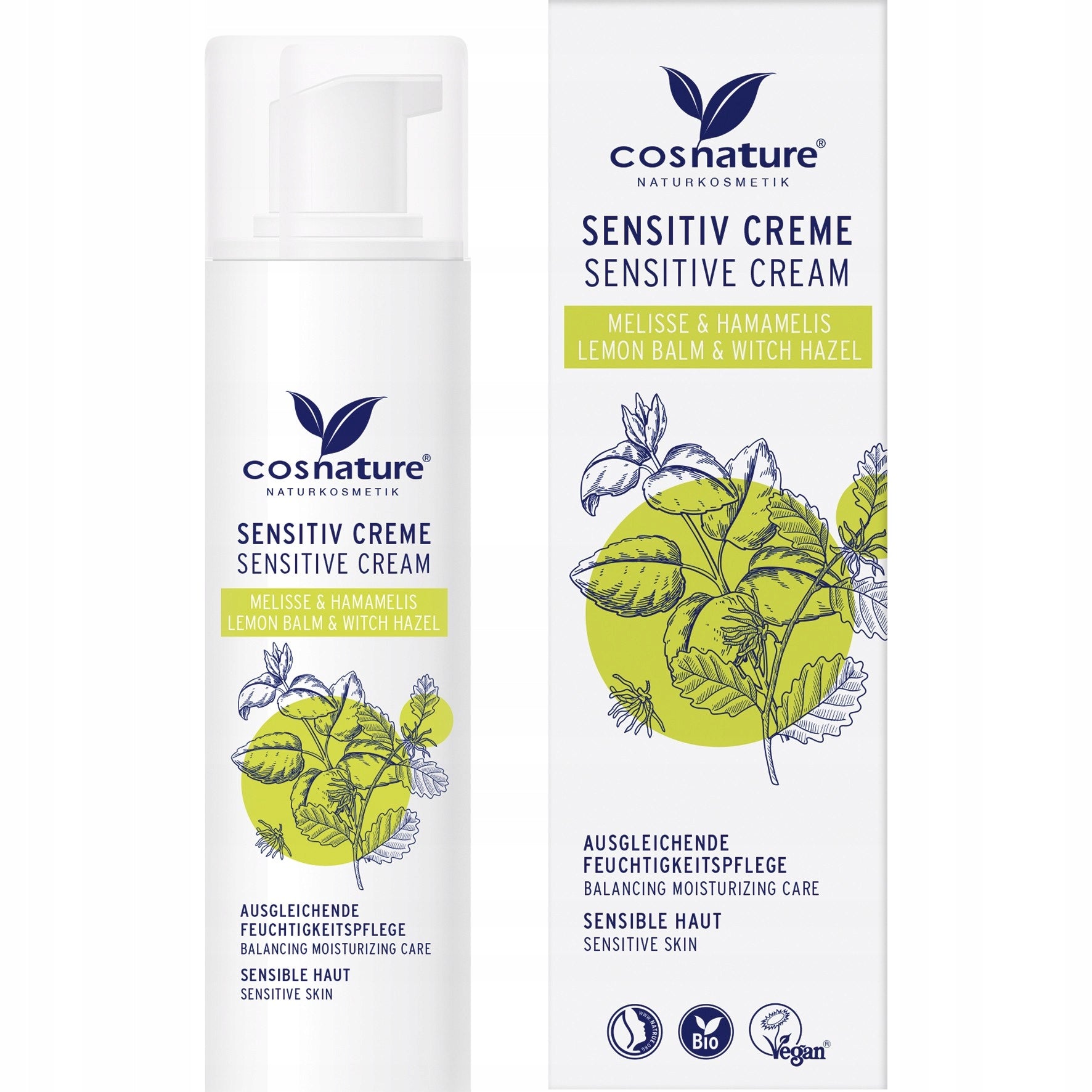 Cosnature BIO Naturalny łagodzący krem do skóry wrażliwej z melisą i oczarem wirginijskim 50 ml