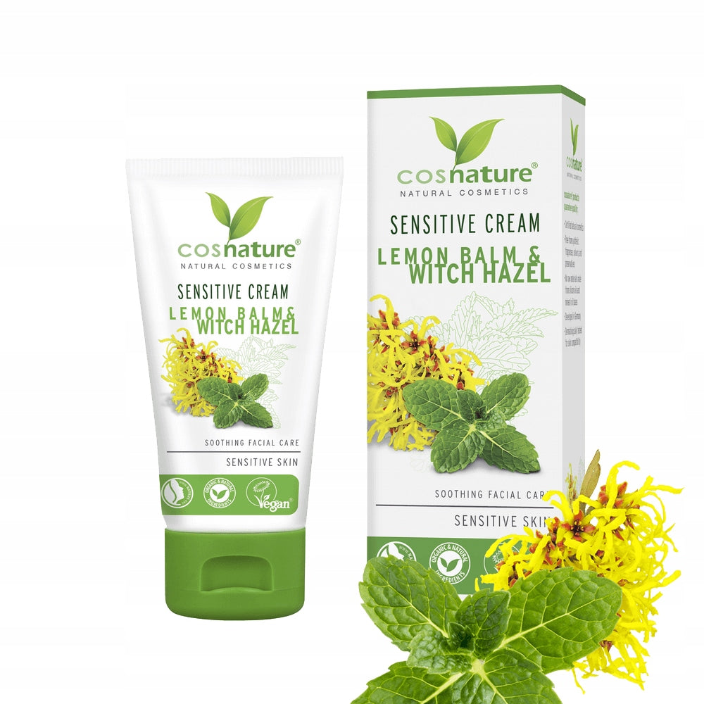 Cosnature Naturalny łagodzący krem do skóry wrażliwej z melisą i oczarem wirginijskim 50 ml