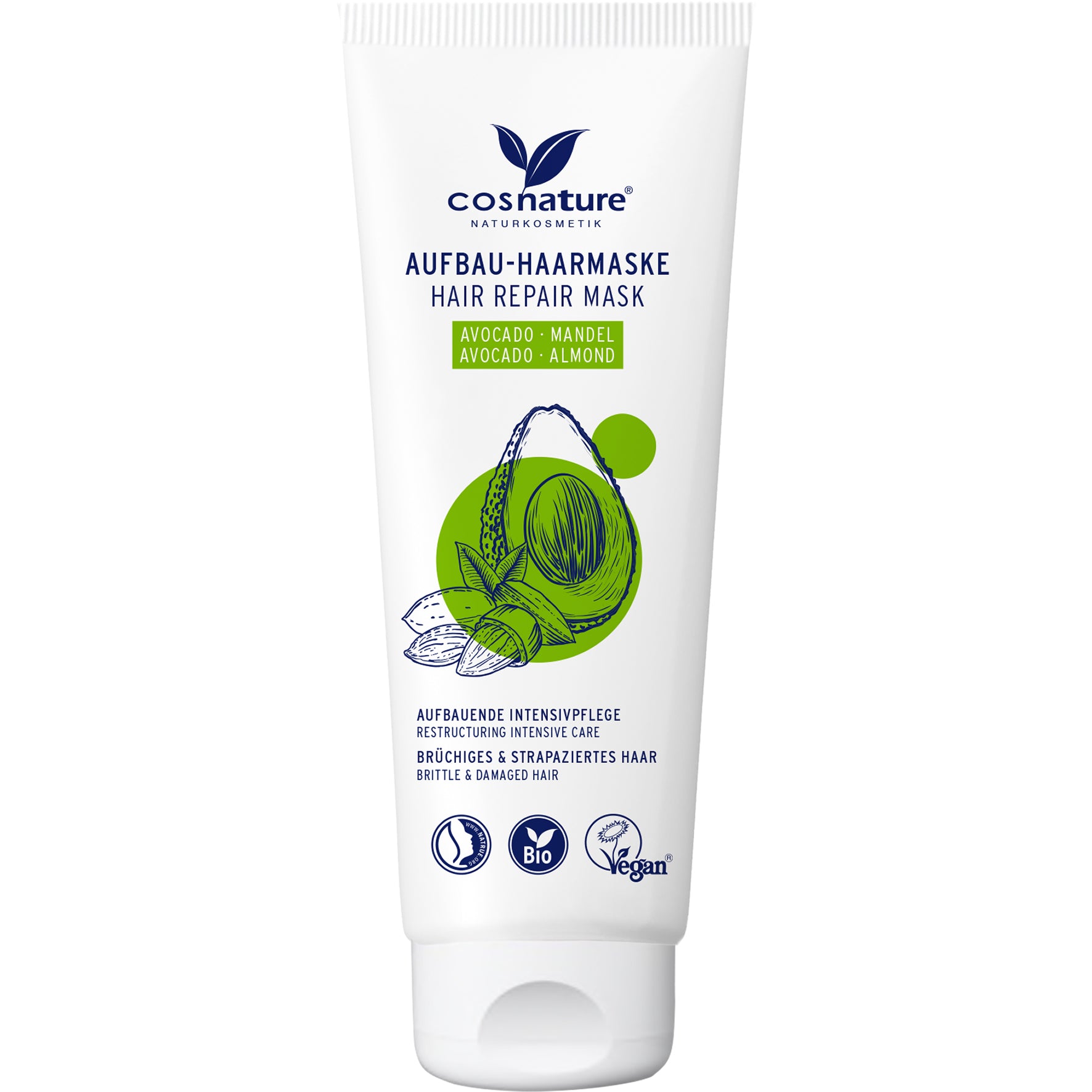 Cosnature BIO Naturalna regenerująca maska do włosów z awokado i migdałami 100 ml