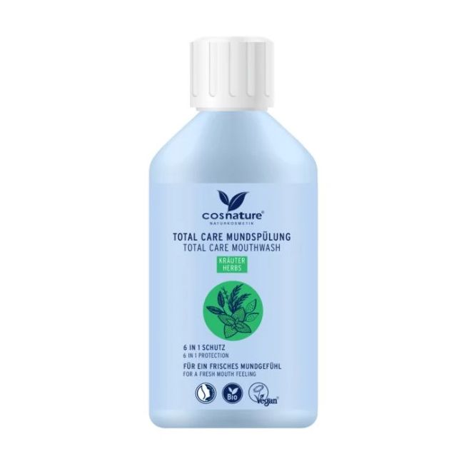 Cosnature BIO Naturalny, kompleksowy płyn do płukania ust 6w1 o smaku ziołowym z fluorem 300 ml