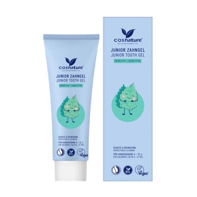 Cosnature BIO Naturalny żel do wrażliwych zębów z rumiankiem i miętą dla dzieci 6-12 lat z fluorem 75 ml