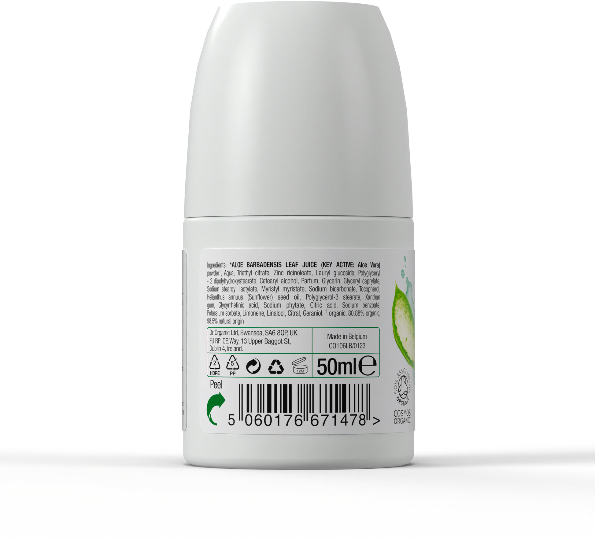 dr. organic Antybakteryjny dezodorant roll-on z organicznym aloesem 50 ml