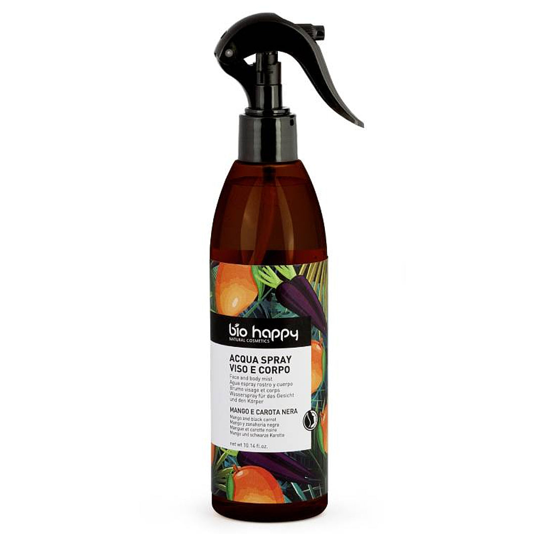 Bio Happy Lekka nawilżająca mgiełka do twarzy i ciała Mango & Czarna Marchew 300 ml
