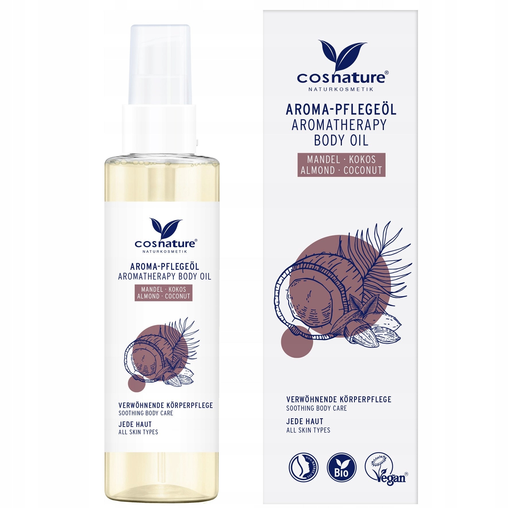 Cosnature BIO Naturalny aromaterapeutyczny migdałowo-kokosowy olejek do pielęgnacji ciała 100 ml