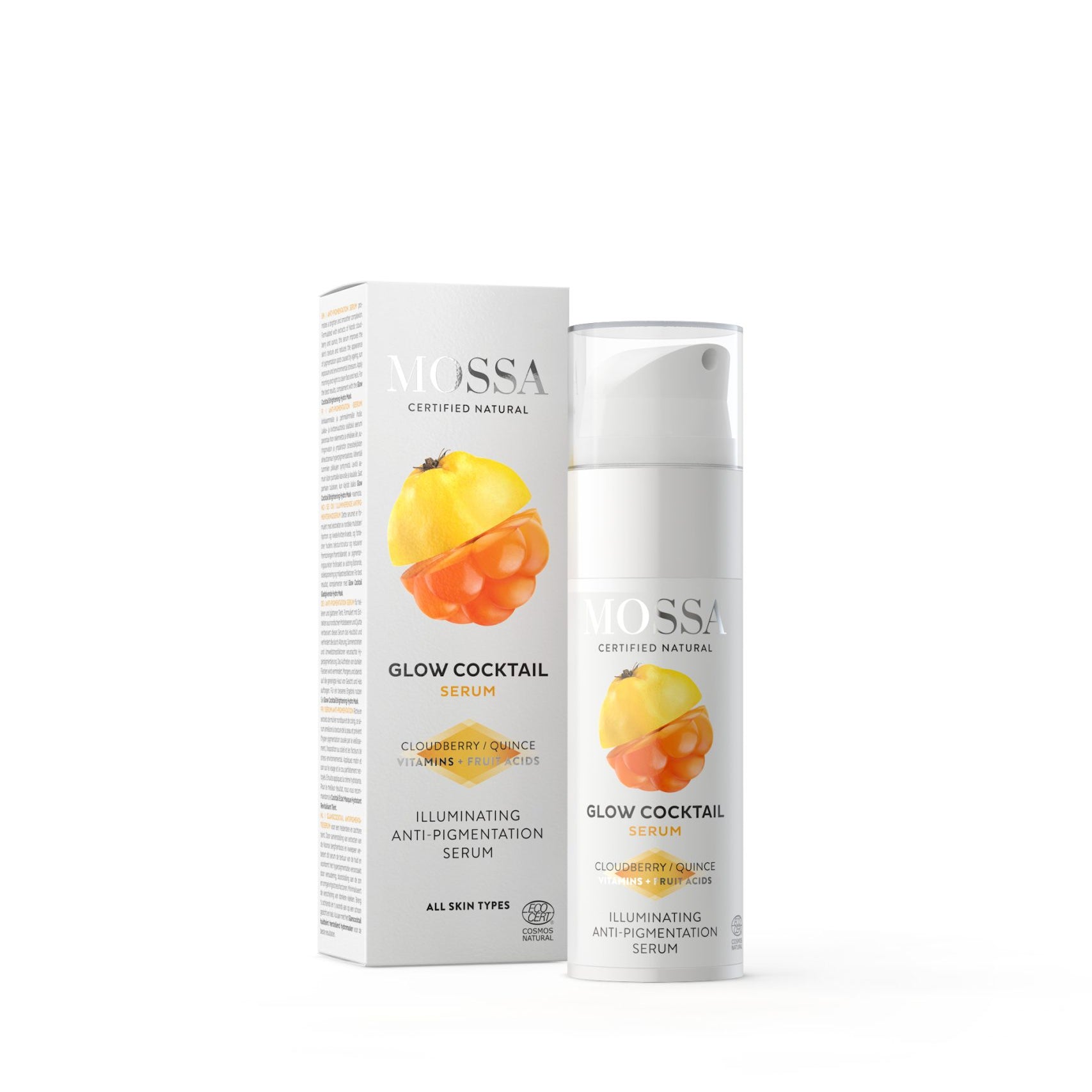 Rozświetlające serum przeciw przebarwieniom z pigwą i maliną moroszką Mossa by Madara 25 ml