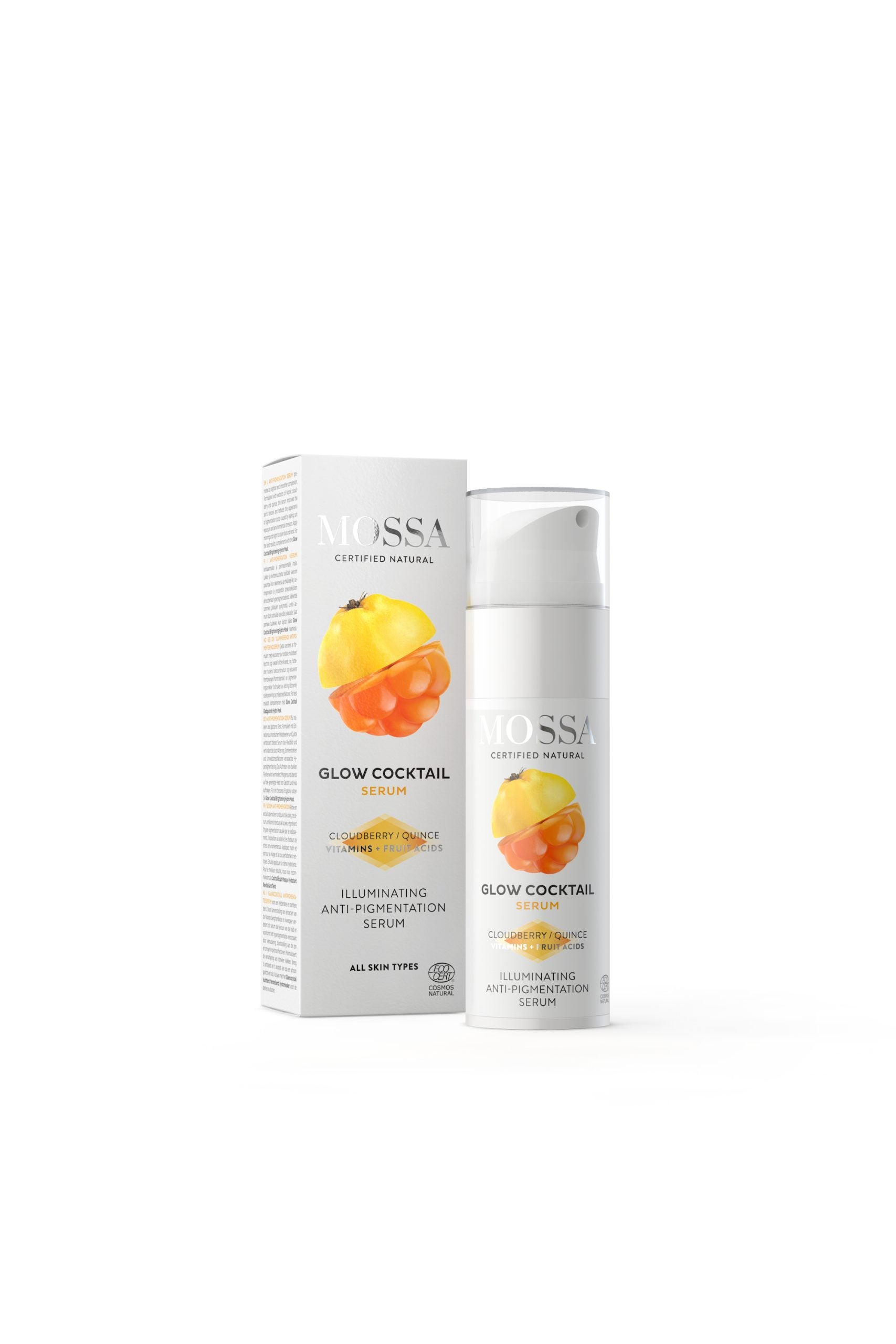 Rozświetlające serum przeciw przebarwieniom z pigwą i maliną moroszką Mossa by Madara 25 ml
