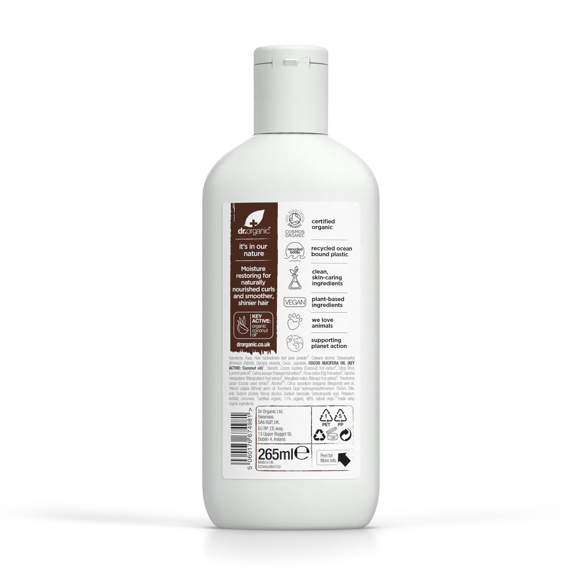 dr. organic Odżywka rewitalizująca z organicznym olejem kokosowym 265 ml