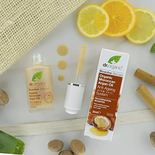 dr. organic Przeciwzmarszczkowy preparat z komórkami macierzystymi i organicznym marokańskim olejem arganowym 30 ml