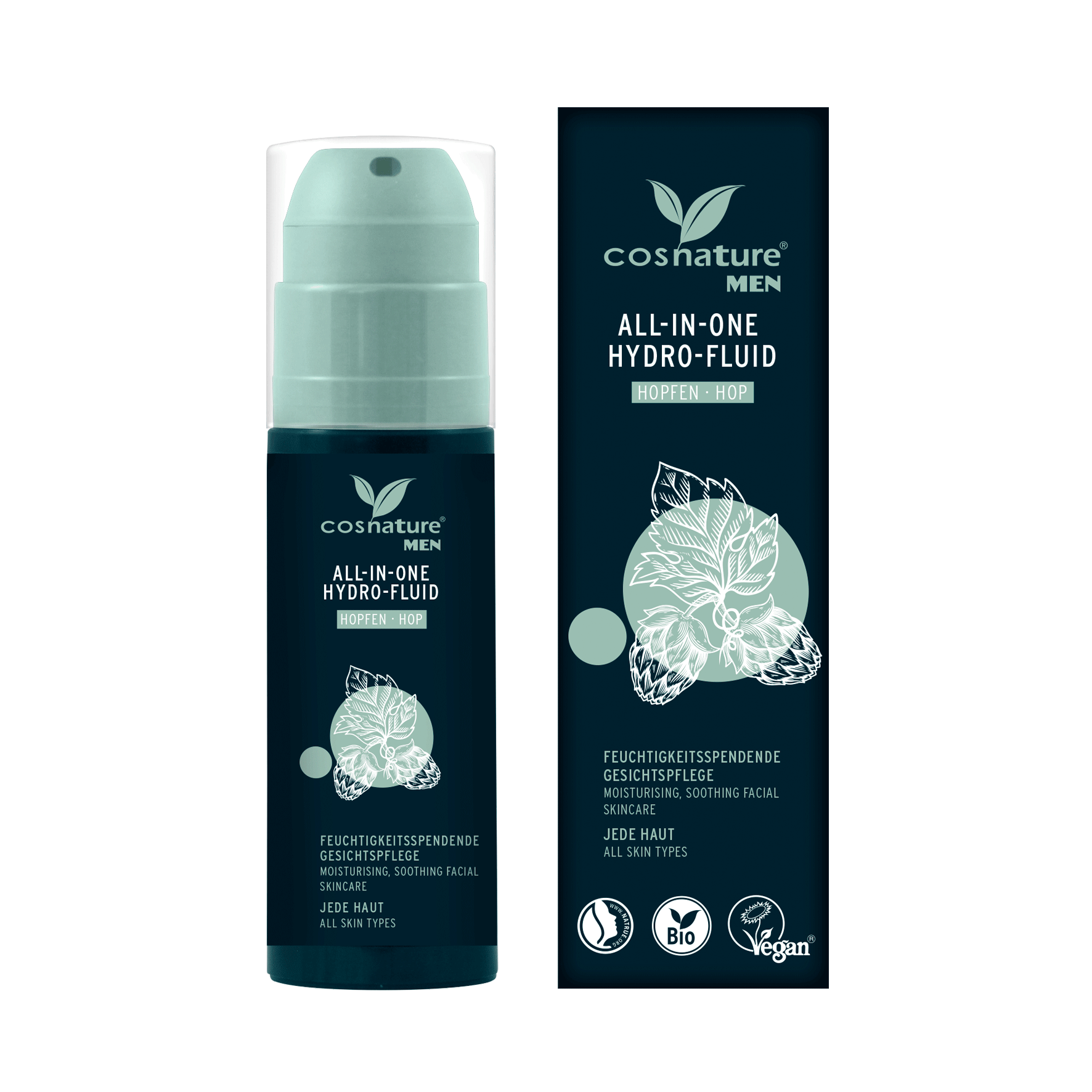 Cosnature BIO MEN Naturalny nawilżający fluid z wyciągiem z szyszek chmielu 50 ml