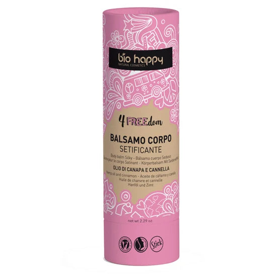 Bio Happy Jedwabisty balsam do ciała w sztyfcie Olej Konopny &amp; Cynamon 65 g