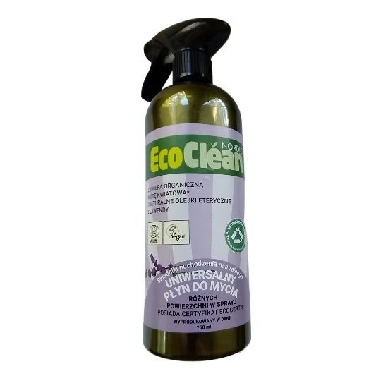 Eco Clean Lawendowy uniwersalny płyn do mycia różnych powierzchni w sprayu 750 ml