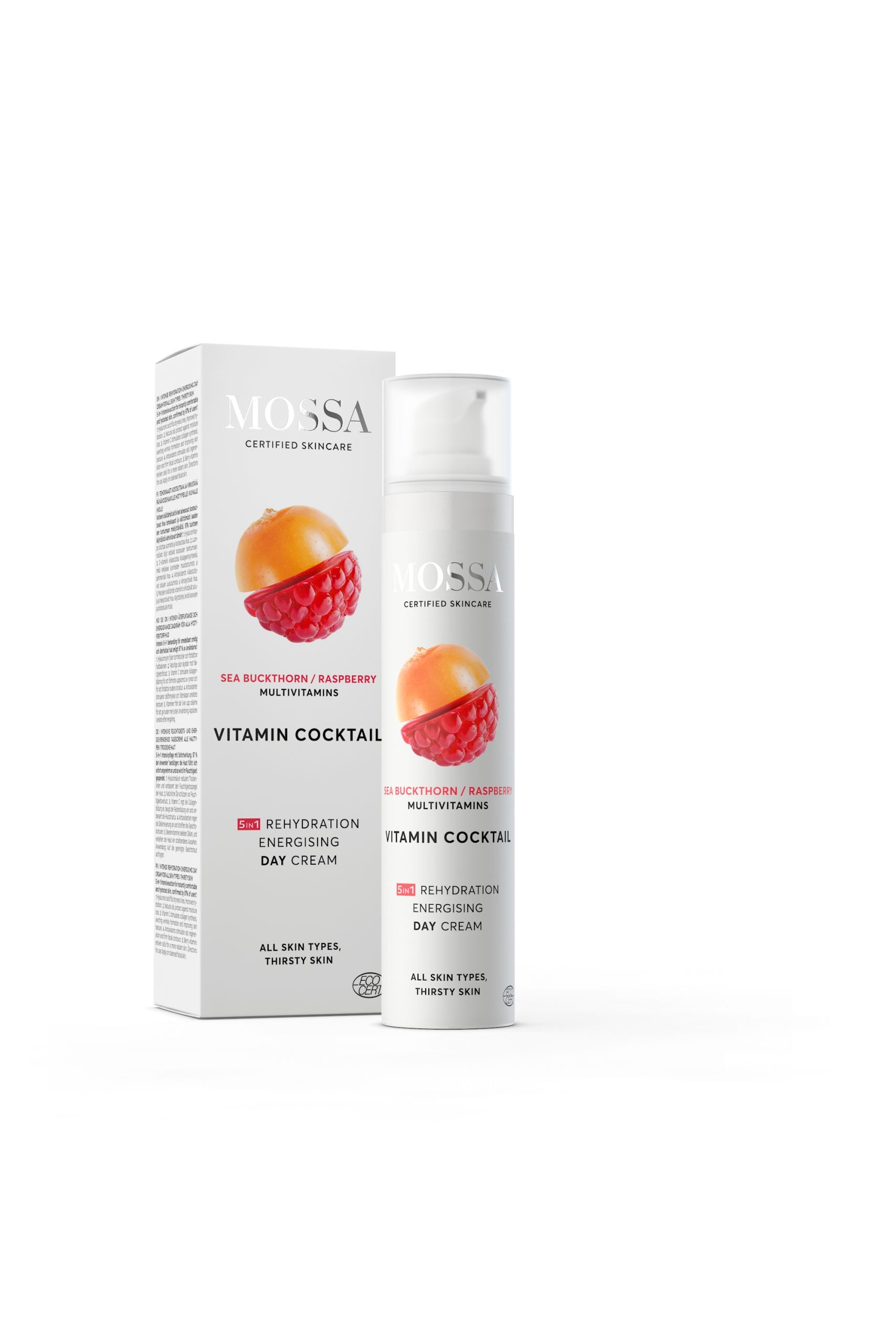 Multiwitaminowy krem nawilżająco-energetyzujący na dzień  z rokitnikiem i maliną Mossa by Madara 50 ml