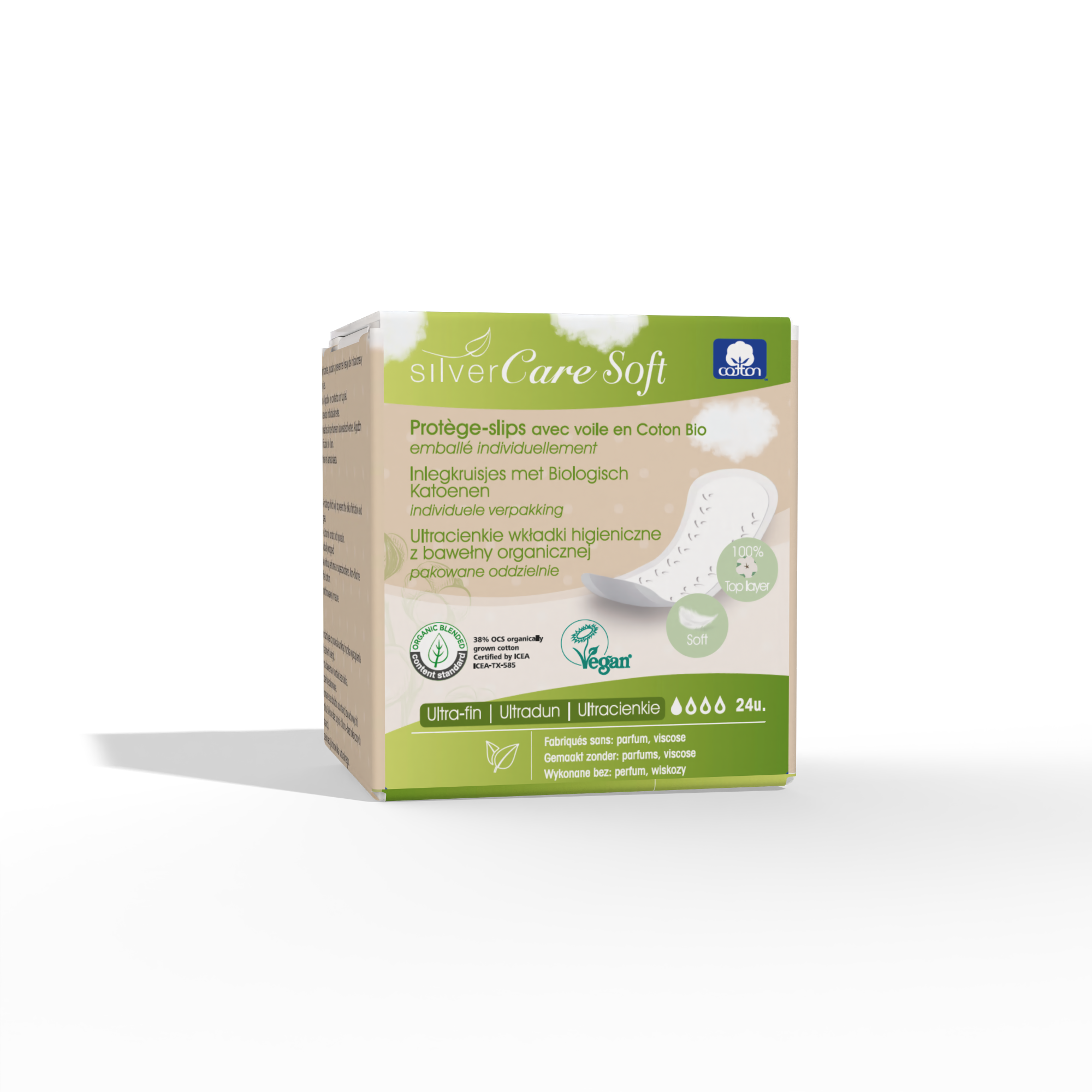 Wkładki ekologiczne bawełniane Silver Care SOFT 100% BIO ultracienkie 24szt